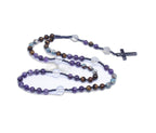 Amethyst and Tiger Eye Stone Rosary Necklace | Christian Jewelry